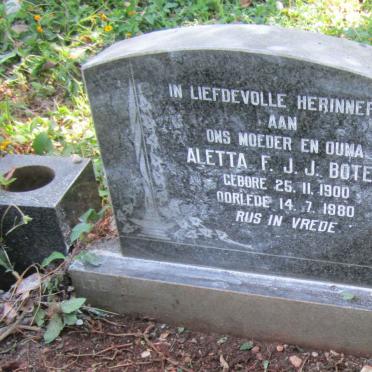 BOTES Aletta F.J.J. 1900-1980