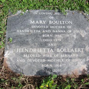 BOULTON Mary 1893-1979 :: BOLLAERT Hendrietta nee BOULTON 1914-2003