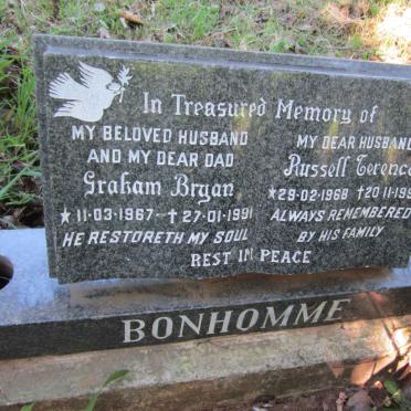 BONHOMME Graham Bryan 1967-1991 :: BONHOMME Russell Terence 1968-1992