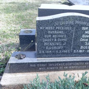 BOSHOFF Henning J. 1914-1965 &amp; Sarie 1917-2009
