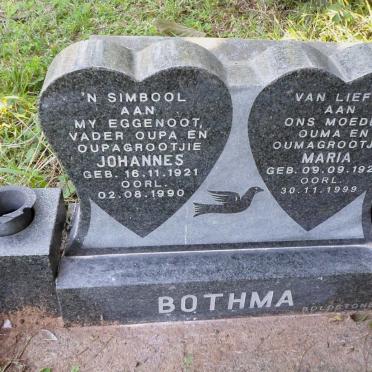 BOTHMA Johannes 1921-1990 &amp; Maria 1921-1999