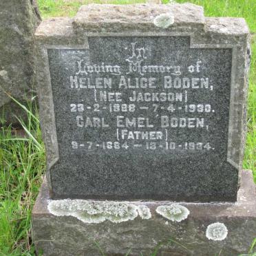 BODEN Carl Emel 1884-1934 &amp; Helen Alice JACKSON 1888-1930