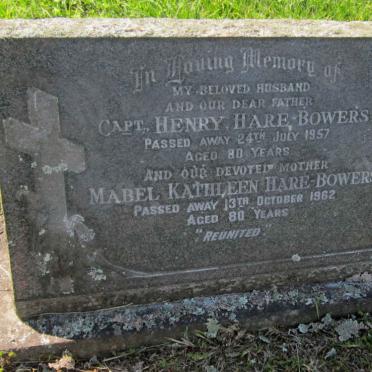 BOWERS Henry, HARE -1957 &amp; Mabel Kathleen -1962