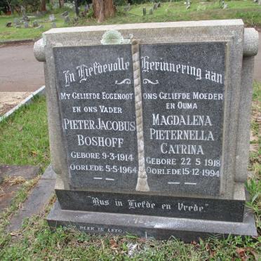 BOSHOFF Pieter Jacobus 1914-1964 &amp; Magdalena Pieternella Catrina 1918-1994