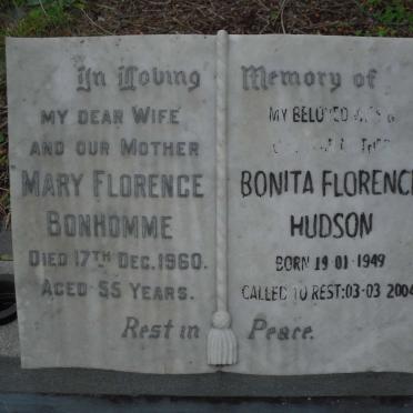 BONHOMME Mary Florence -1960 :: HUDSON Bonita Florence 1949-2004