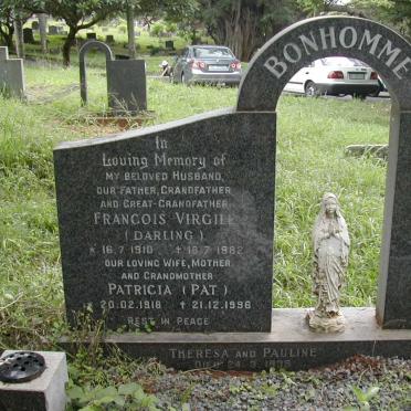 BONHOMME Francois Virgile 1910-1982 &amp; Patricia 1918-1996 :: BONHOMME Theresa -1935 :: BONHOMME Pat -1935