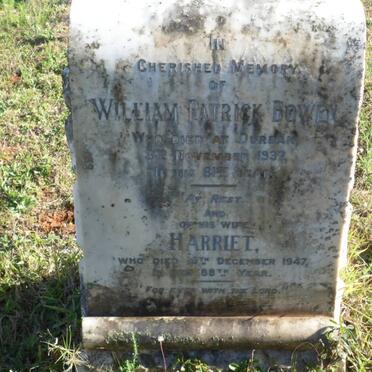 BOWEN William Patrick -1937 &amp; Harriet -1947