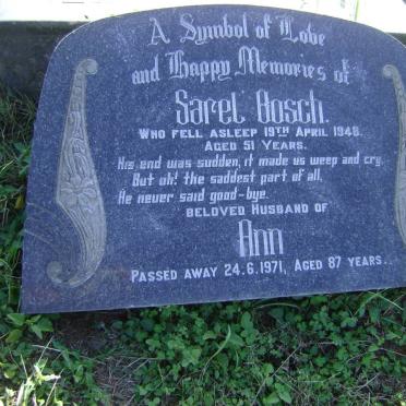 BOSCH Sarel -1948 &amp; Ann -1971