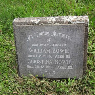 BOWIE William -1935 &amp; Christina -1956