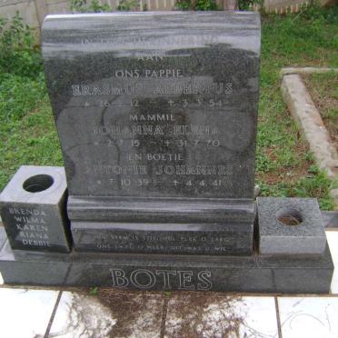 BOTES Erasmus Albertus 1912-1954 &amp; Johanna Elena 1915-1970 :: BOTES Antonie Johannes 1939-1941