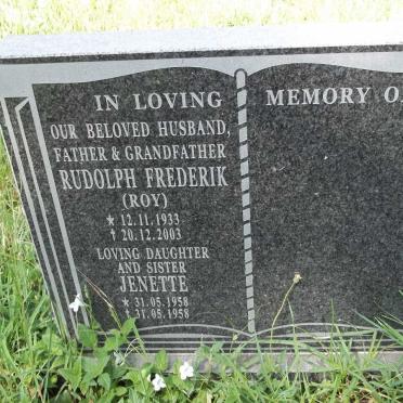 BOTHA Rudolph Frederik 1933-2003 :: BOTHA Jenette 1958-1958