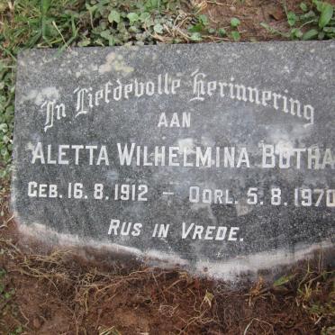 BOTHA Aletta Wilhelmina 1912-1970