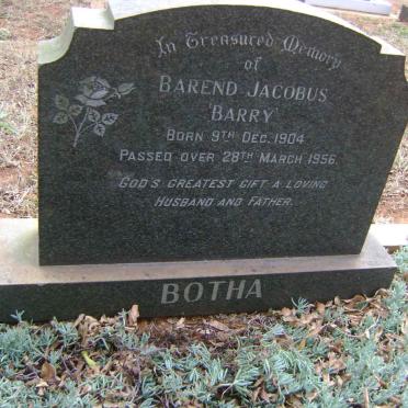 BOTHA Barend Jacobus 1904-1956