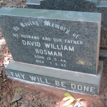 BOSMAN David William 1944-1985