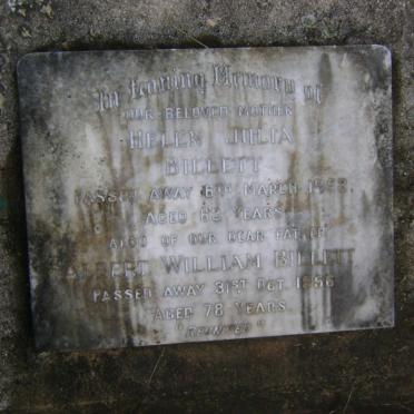 BILLETT Albert William -1956 &amp; Helen Julia -1953
