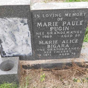 BIGARA Marie Alice previously GRANDEMANGE nee THIERRY -1971 :: PUGIN Marie Paule nee GRANDEMANGE -1969