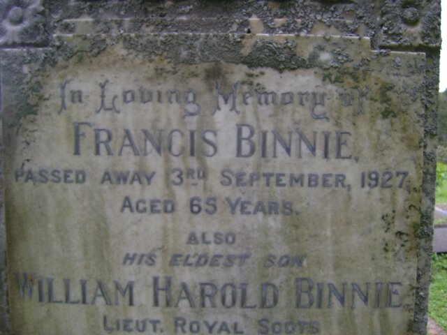 BINNIE Francis -1927