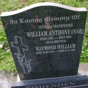 BISHENDEN William Anthony 1887-1959 :: BISHENDEN Raymond William 1972-1992