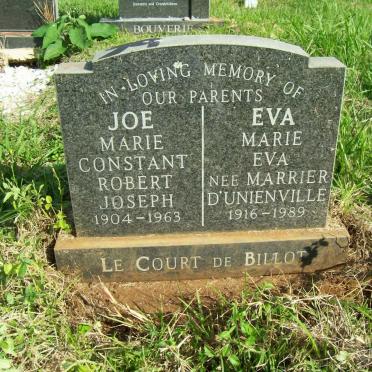 BILLOT Marie Constant Robert Joseph, Le Court De 1904-1963 &amp; Marie Eva MARRIER D'UNIENVILLE 1916-1989
