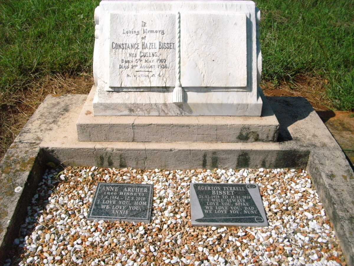 BISSET Constance Hazel nee CUSINS 1907-1936 :: BISSET Egerton Tyrell :: ARCHER Anne nee BISSET 1954-2010