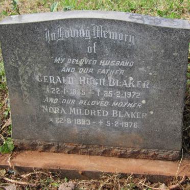 BLAKER Gerald Hugh 1885-1972 &amp; Nora Mildred 1893-1976