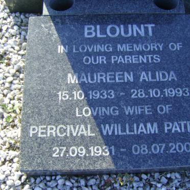 BLOUNT Percival William Patrick 1931-2009 &amp; Maureen Alida 1933-1993