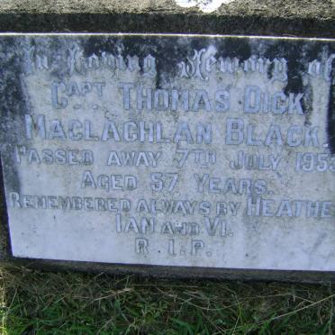 BLACK Thomas Dick Maclachlan -1953