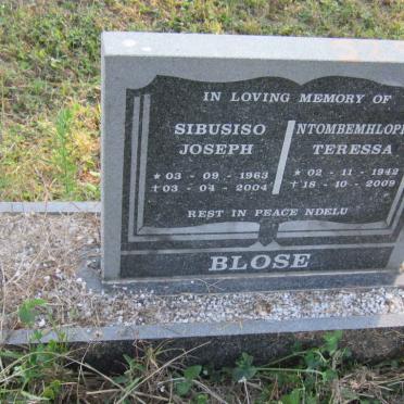 BLOSE Sibusiso Joseph 1963-2004 &amp; Ntombemhlophe Teressa 1942-2009