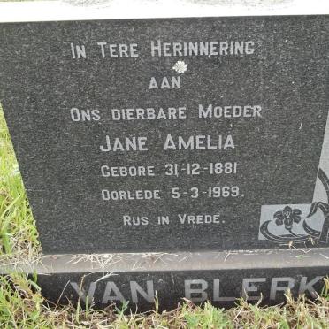 BLERK Jane Amelia, van 1881-1969