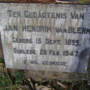 BLERK Jan Hendrik, van 1899-1947