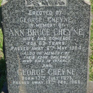 CHEYNE George 1875-1966 &amp; Ann Bruce -1964