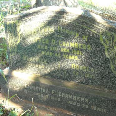 CHAMBERS Alfred D. -1921 &amp; Christina Fergie -1958 :: CHAMBERS Douglas Gordon -1955 :: CHAMBERS Beatrice -1954