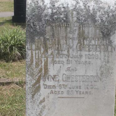 CHESTERTON John William -1926 &amp; Anne -1930 