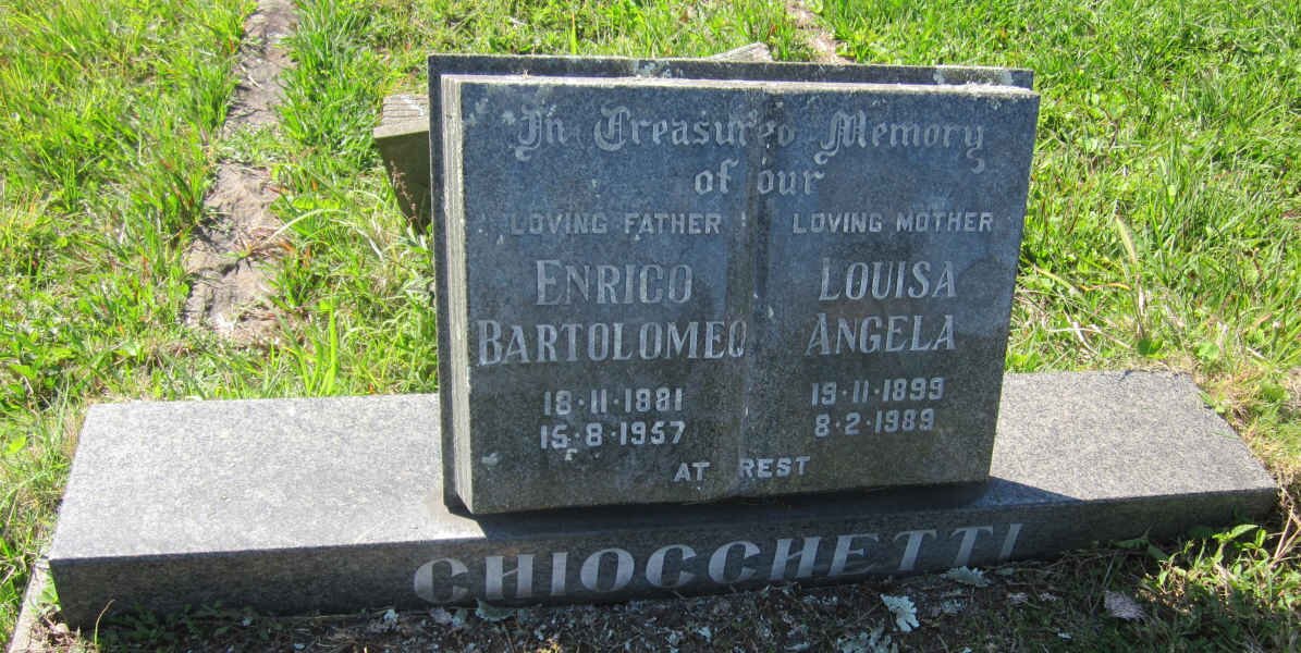 CHIOCCHETTI Enrico Bartolomeo 1881-1957 &amp; Louisa Angela 1899-1989