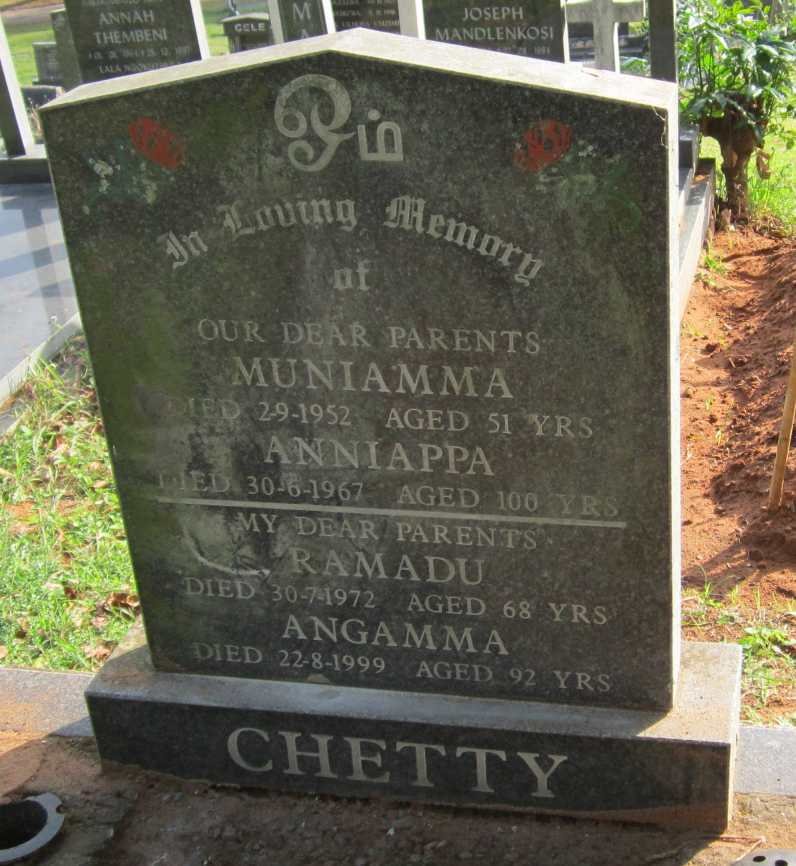 CHETTY Muniamma -1952 &amp; Anniappa -1967 :: CHETTY Ramadu -1972 &amp; Angamma -1999