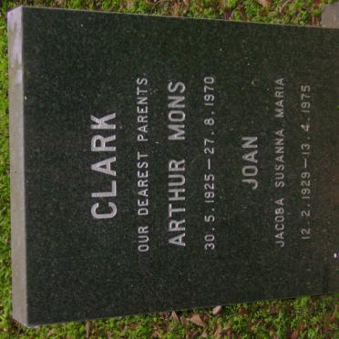 CLARK Arthur Mons 1925-1970 &amp; Jacoba Susanna Maria 1929-1975 