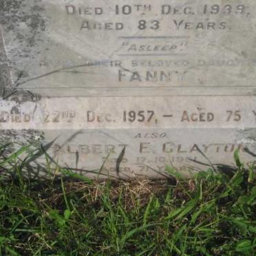 CLAYTON Walter 1920::CLAYTON Eliza -1939::CLAYTON Albert Ernest -1961:: GOUDGE Fanny 1957