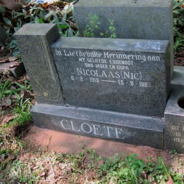 CLOETE Nicolaas 1915-1985