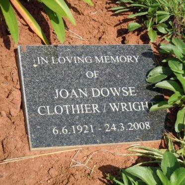 CLOTHIER Joan Dowse nee WRIGHT 1921-2008