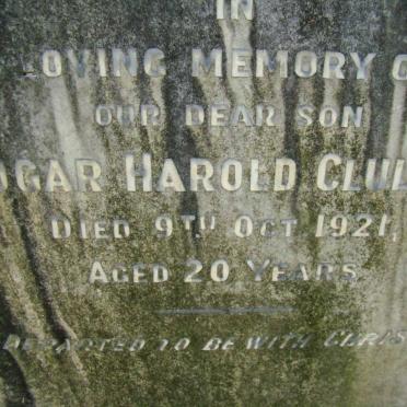 CLULOW Edgar Harold -1921