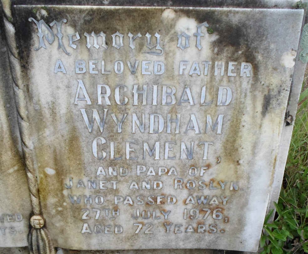 CLEMENT Archibald Wyndham -1976