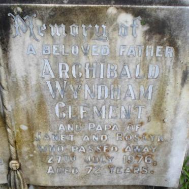 CLEMENT Archibald Wyndham -1976 &amp; Louise Isabelle -1965