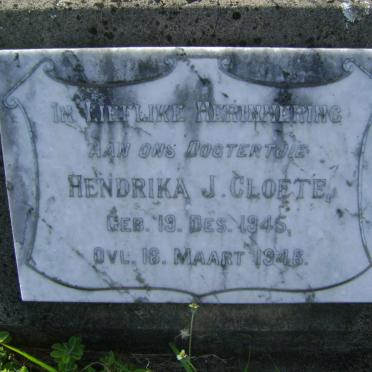 CLOETE Hendrika J. 1945-1946