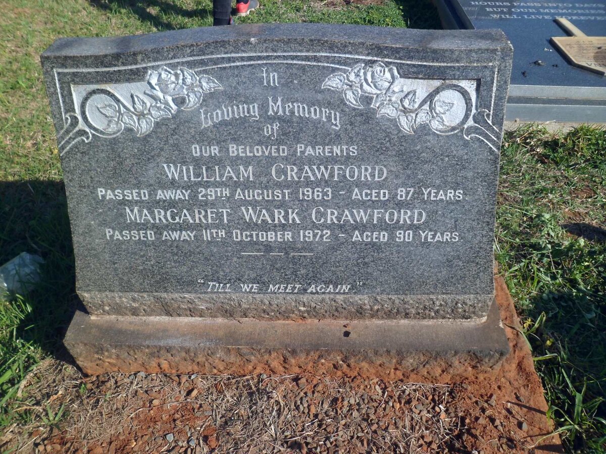 CRAWFORD William -1963 &amp; Margaret Wark -1972