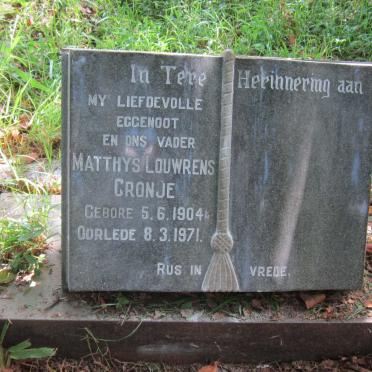 CRONJE Matthys Louwrens 1904-1971