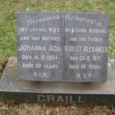 CRAILL Robert Alexander -1971 &amp; Johanna Ada -1964