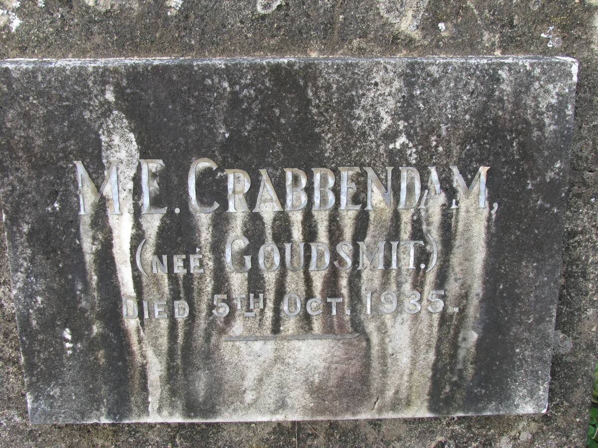 CRABBENDAM M.E. nee GOUDSMIT -1935