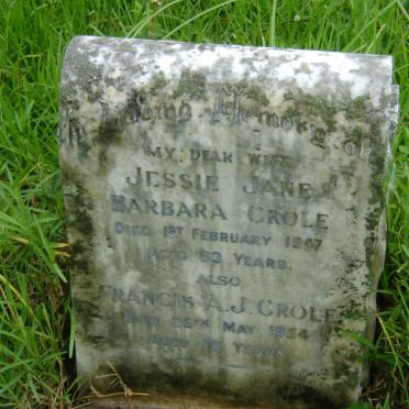 CROLE Francis A.J. -1954 &amp; Jessie Jane Barbara -1947