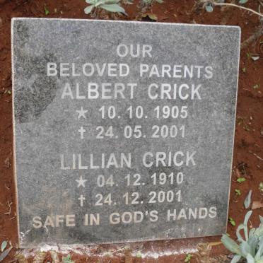 CRICK Albert 1905-2001 &amp; Lillian 1910-2001 :: CRICK Patsy 1936-1938