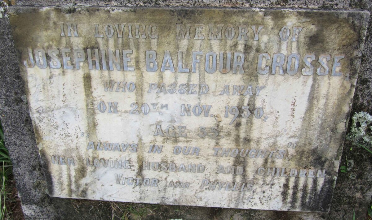 CROSSE Josephine Balfour -1930